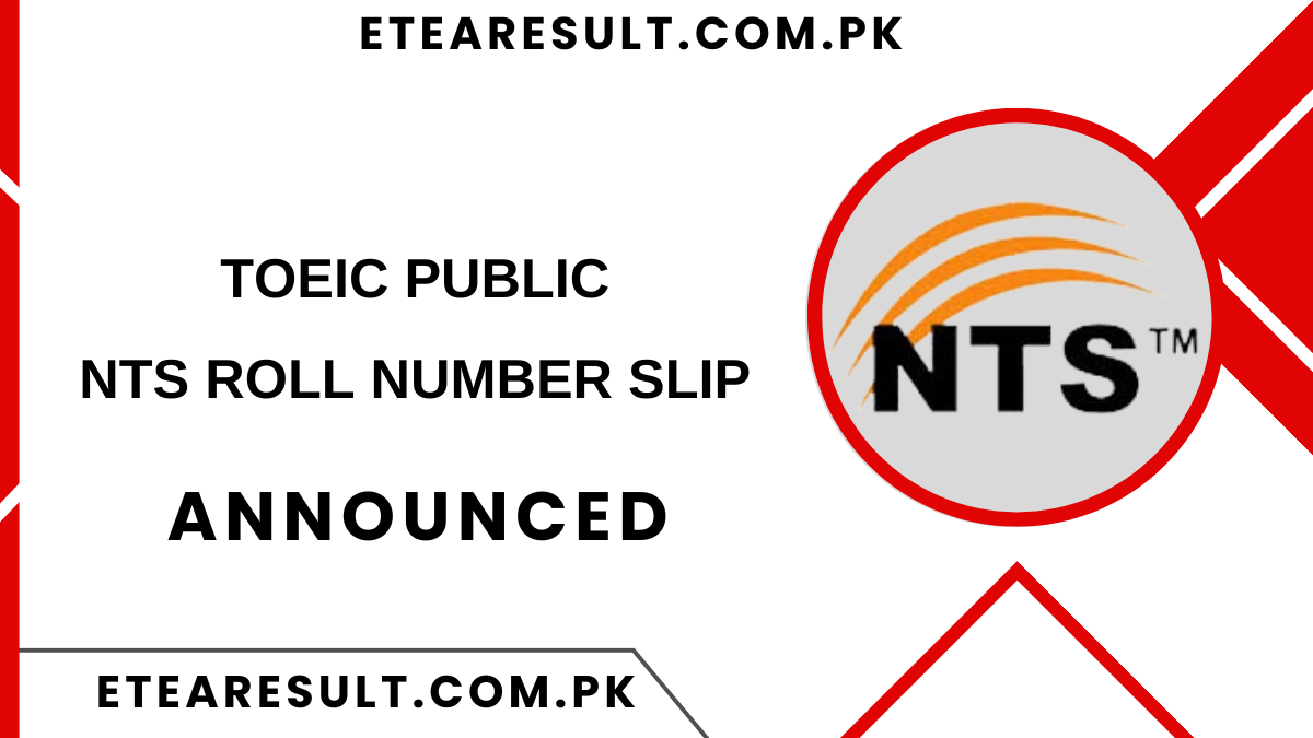 TOEIC PUBLIC NTS Roll Number Slip 