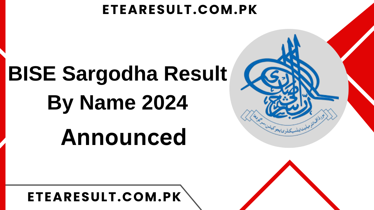 BISE Sargodha Result By Name 2024