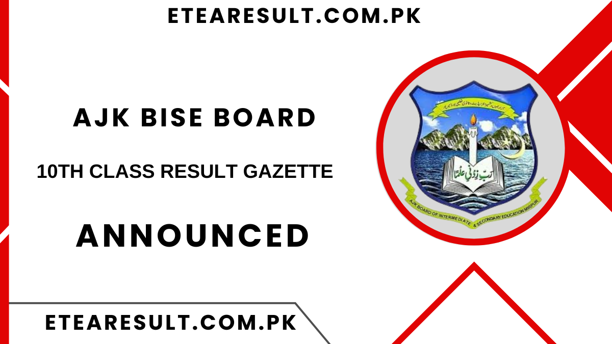 AJK BISE 10th Class Result Gazette 2024