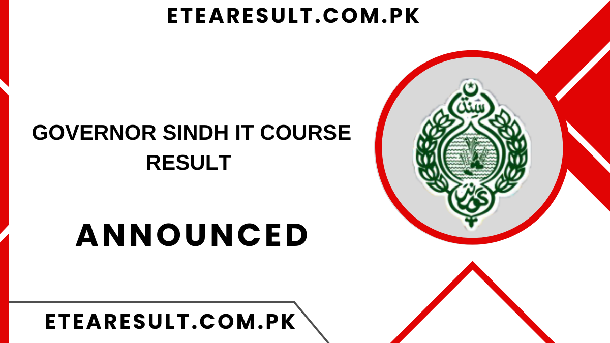 Governor Sindh IT Course Result 2024