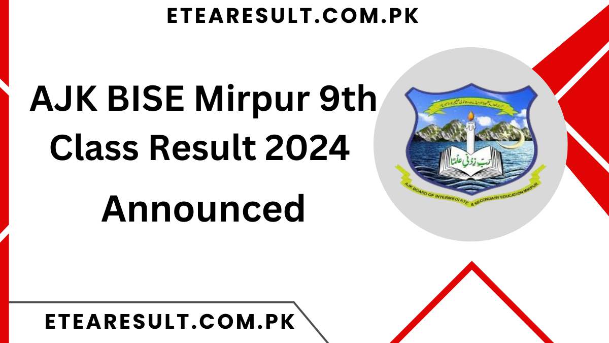 AJK BISE Mirpur 9th Class Result 2024