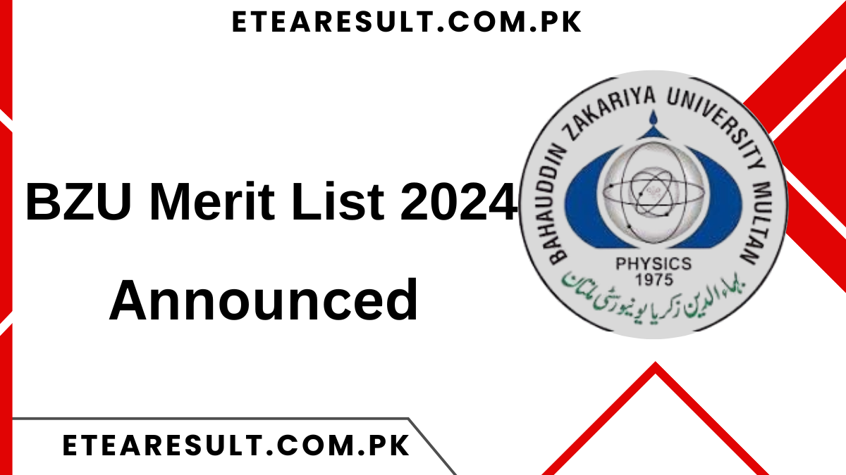 BZU Merit List 2024