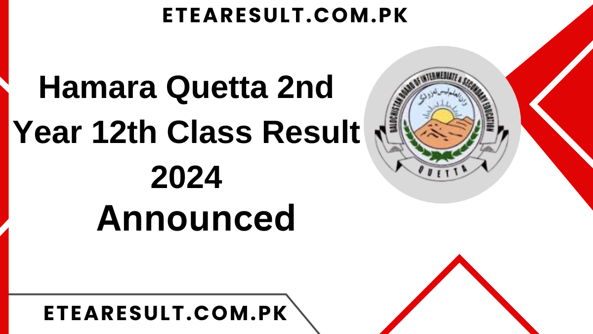 Hamara Quetta 2nd Year 12th Class Result 2024