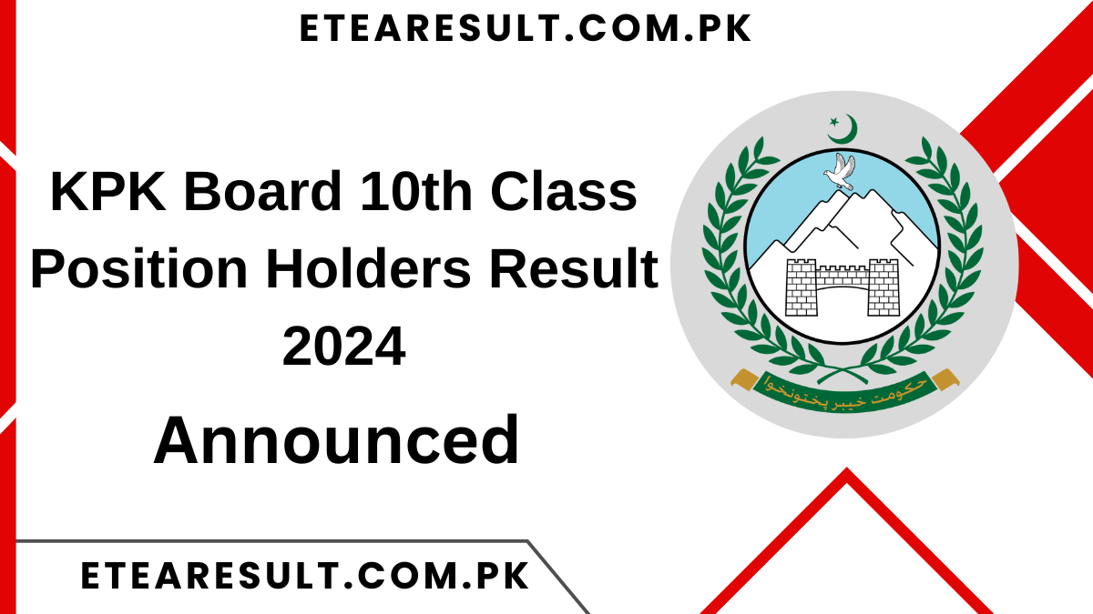 KPK Board 10th Class Position Holders Result 2024