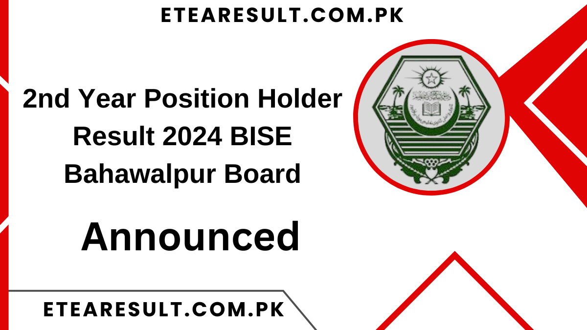 2nd Year Position Holder Result 2024 BISE Bahawalpur Board