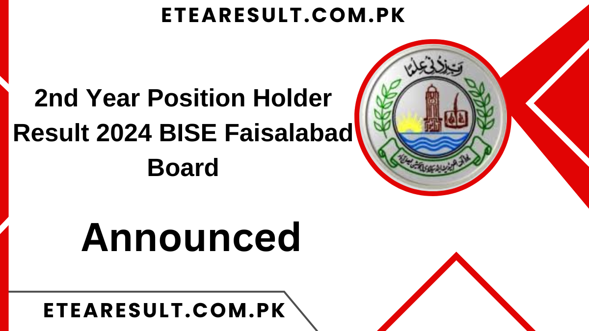 2nd Year Position Holder Result 2024 BISE Faisalabad Board