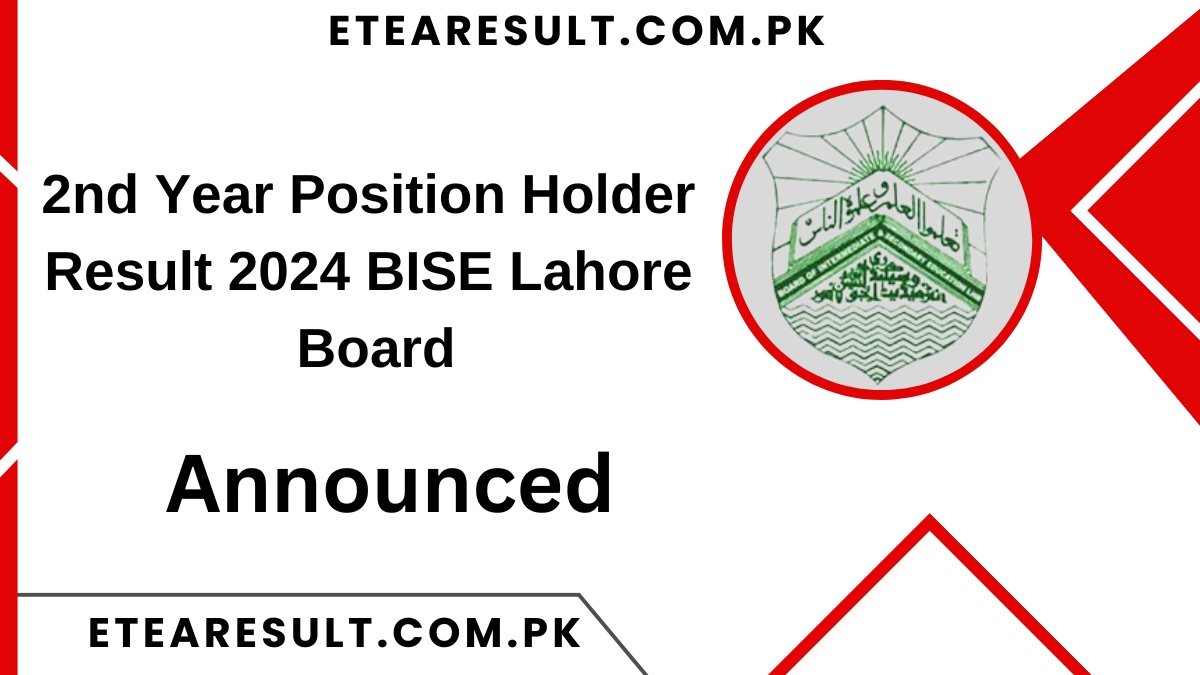 2nd Year Position Holder Result 2024 BISE Lahore Board