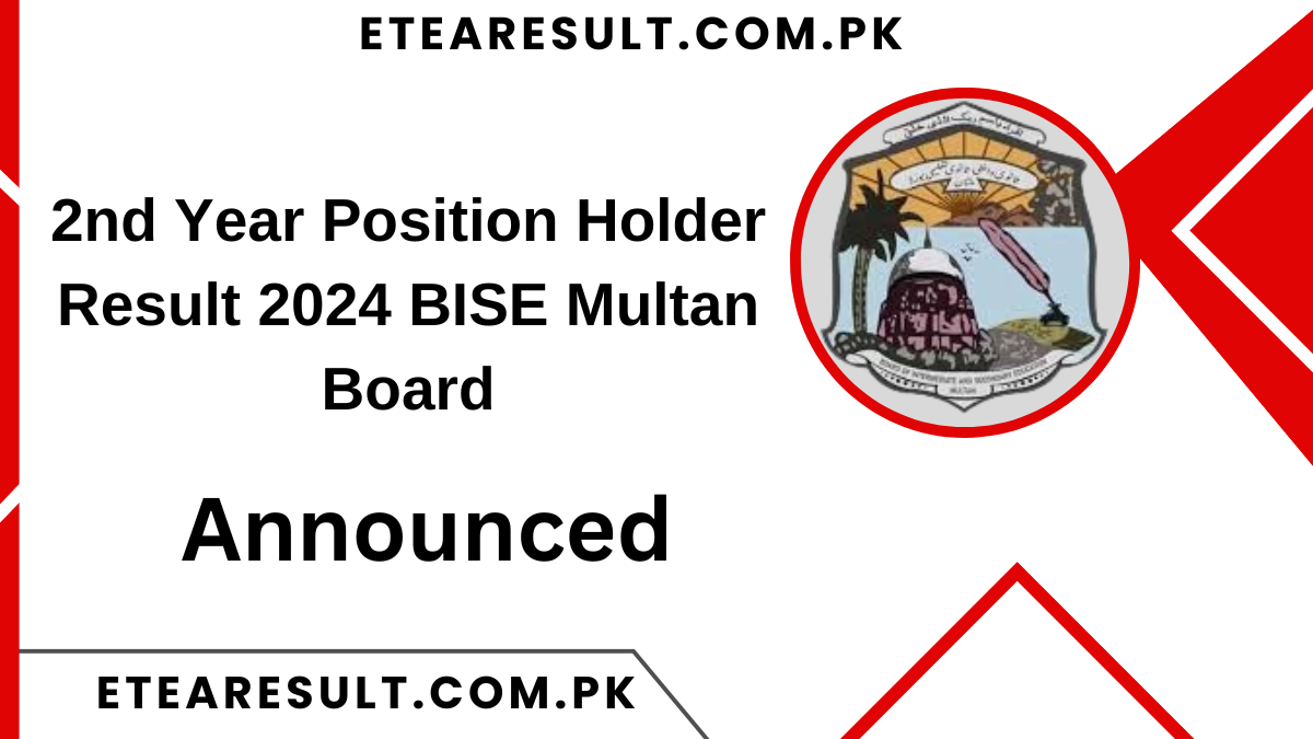 2nd Year Position Holder Result 2024 BISE Multan Board