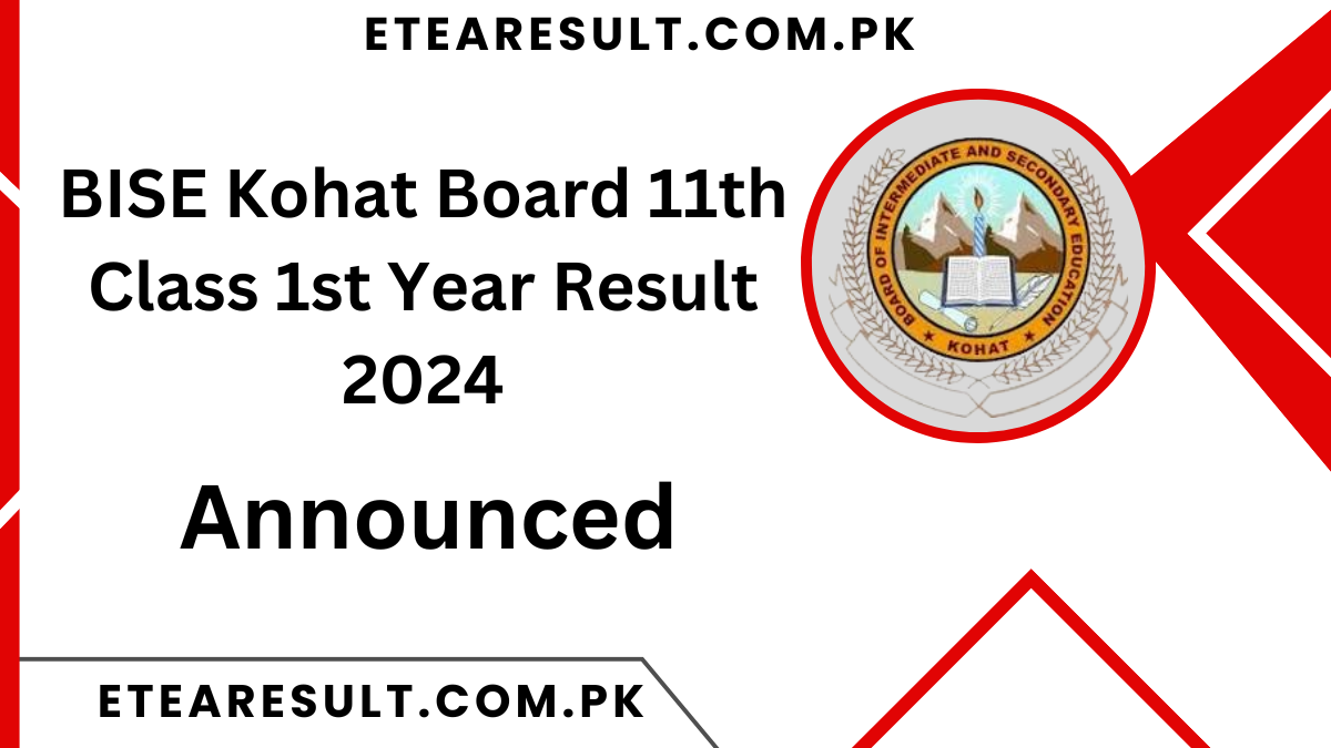 BISE Kohat Board 11th Class 1st Year Result 2024