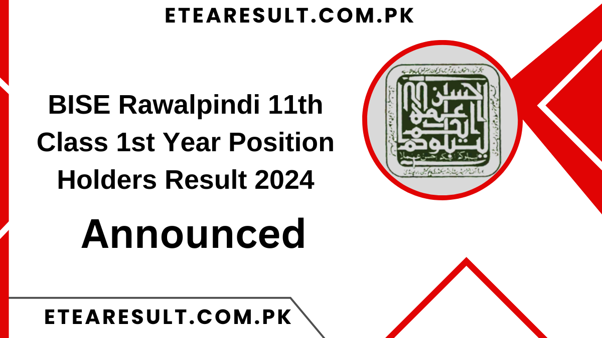 BISE Rawalpindi 11th Class 1st Year Position Holders Result 2024