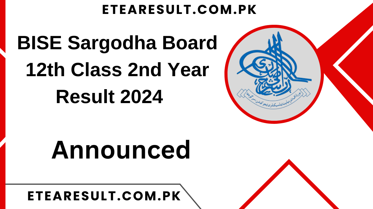 BISE Sargodha Board 12th Class 2nd Year Result 2024