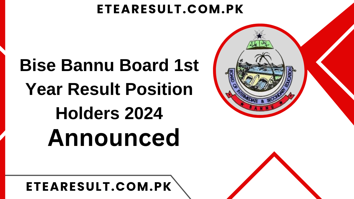 Bise Bannu Board 1st Year Result Position Holders 2024