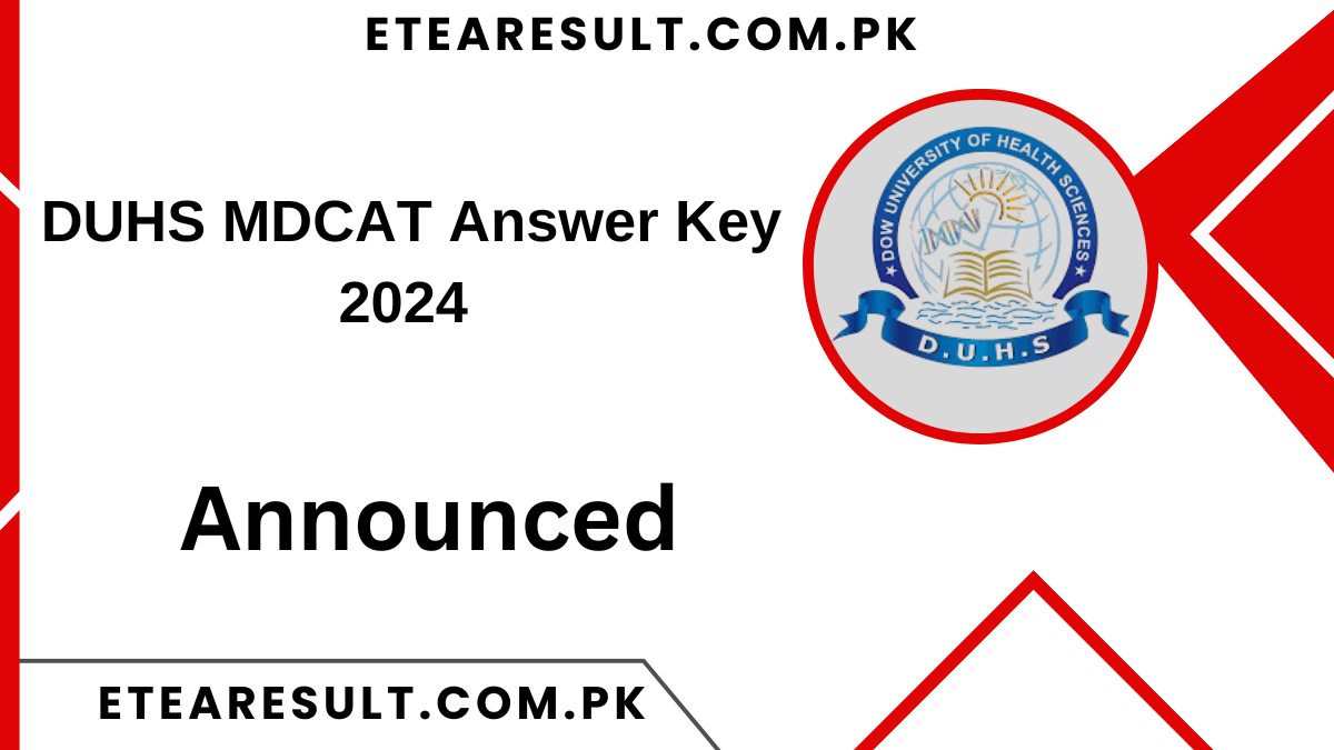 DUHS MDCAT Answer Key 2024