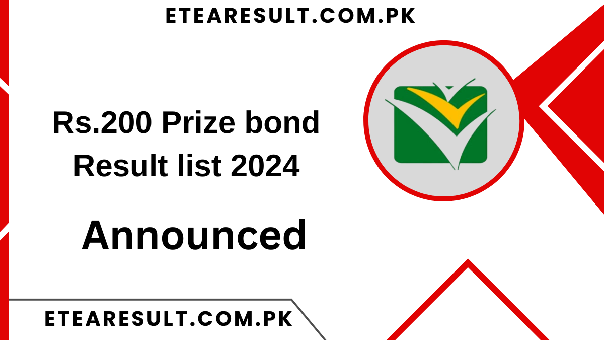 Rs.200 Prize bond Result list 2024