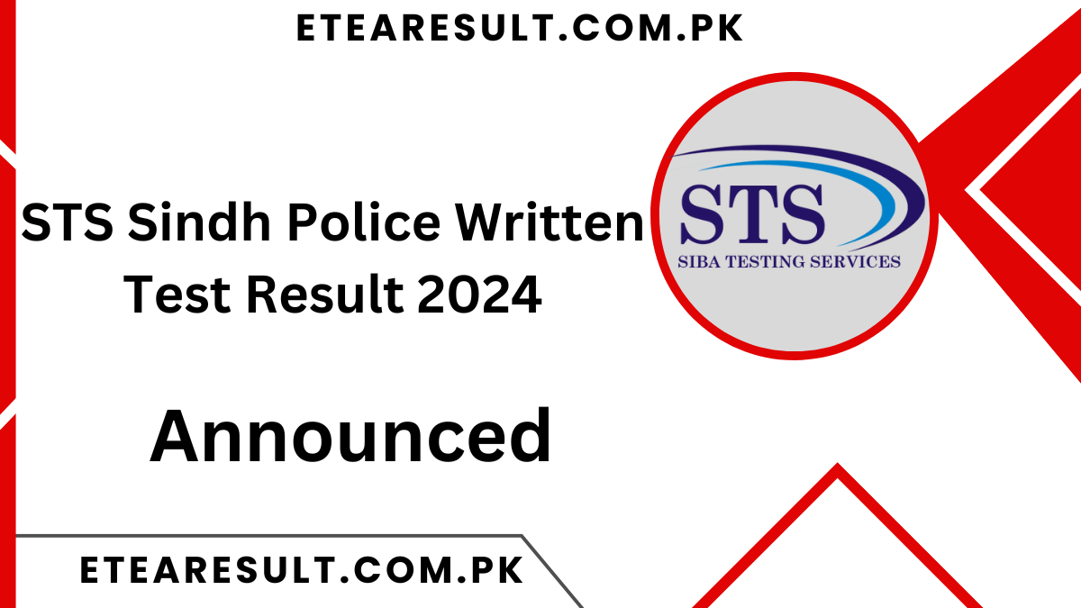 STS Sindh Police Written Test Result 2024