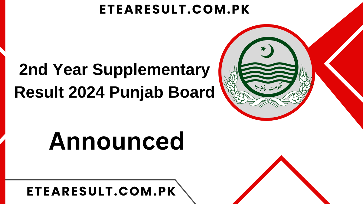 2nd Year Supplementary Result 2024 Punjab Board