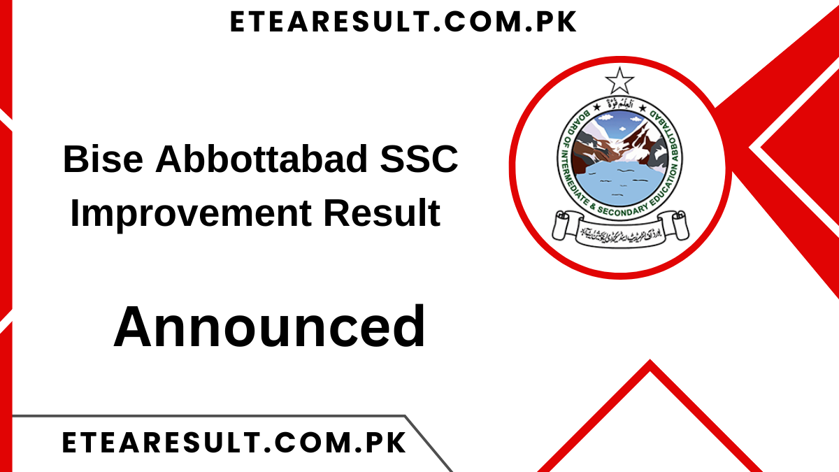 Bise Abbottabad SSC Improvement Result 2024 Announced